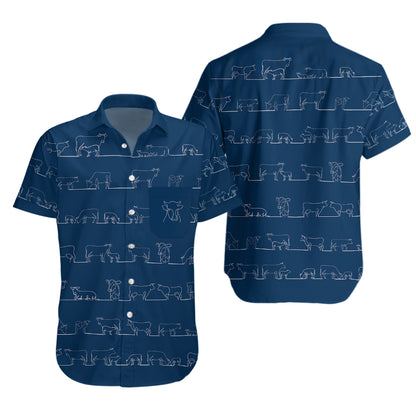 Cow Line pattern - Short Sleeve Shirts