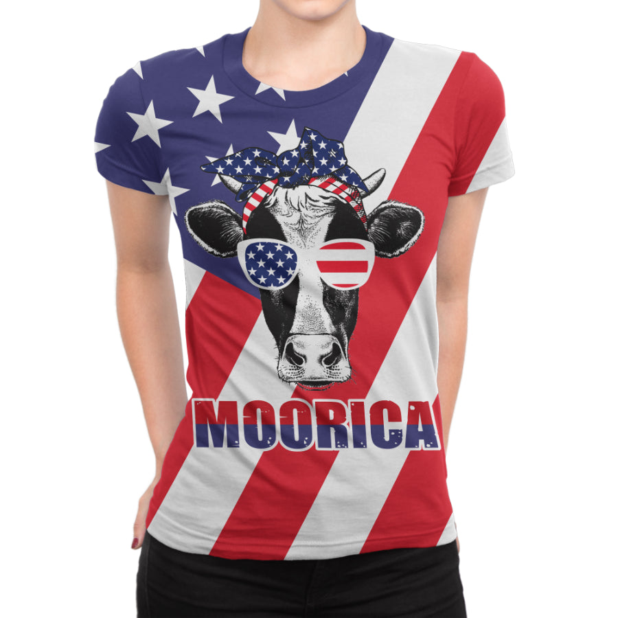 Moorica t-shirt for cow lovers 4th july