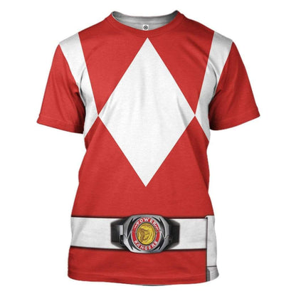 Red Power Ranger - Cosplay Tshirt Hoodies Sweatshirt - Apparel