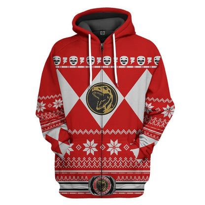 Red Power Ranger - Cosplay Tshirt Hoodies Sweatshirt - Apparel