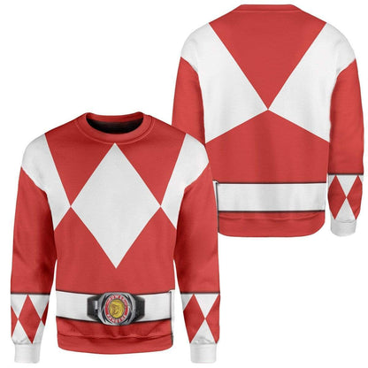 Red Power Ranger - Cosplay Tshirt Hoodies Sweatshirt - Apparel