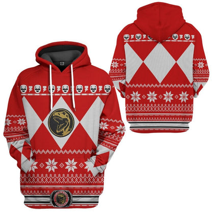 Red Power Ranger - Cosplay Tshirt Hoodies Sweatshirt - Apparel