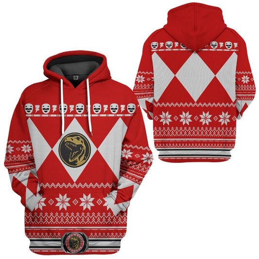 Red Power Ranger - Cosplay Tshirt Hoodies Sweatshirt - Apparel