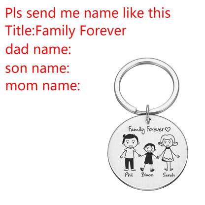 Personalized Keychain Custom Name Engraved Family Love Cute - myfunfarm