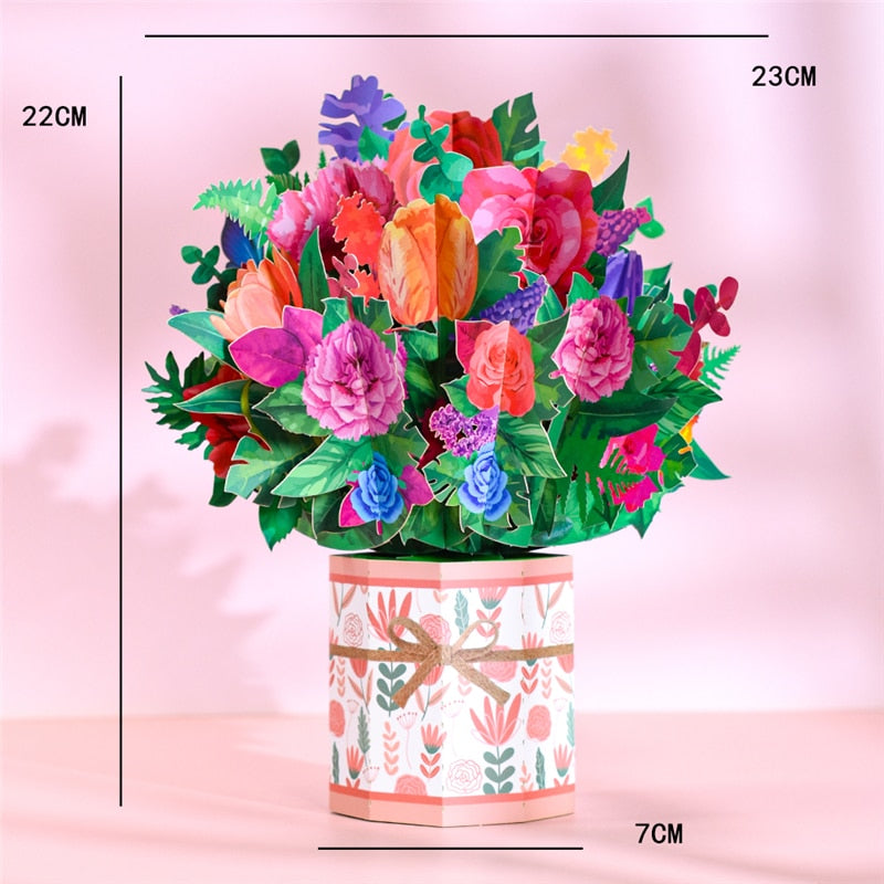 3D Pop Up Mothers Day Cards Gifts Floral Bouquet - myfunfarm