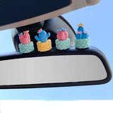 Resin Cartoon Little Cow Car Accessories Interior  Hanging Ornament Rear View Mirror