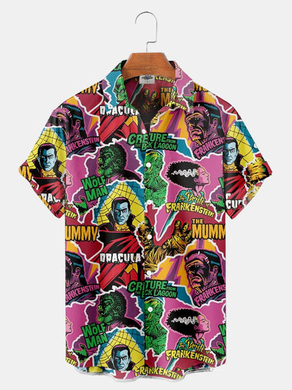 Horror Pattern Hawaiian Shirts Halloween