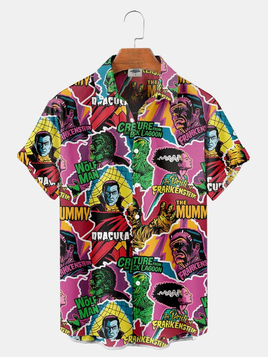 Horror Pattern Hawaiian Shirts Halloween