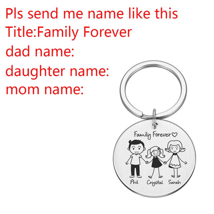 Personalized Keychain Custom Name Engraved Family Love Cute - myfunfarm