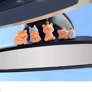 Resin Cartoon Little Cow Car Accessories Interior  Hanging Ornament Rear View Mirror