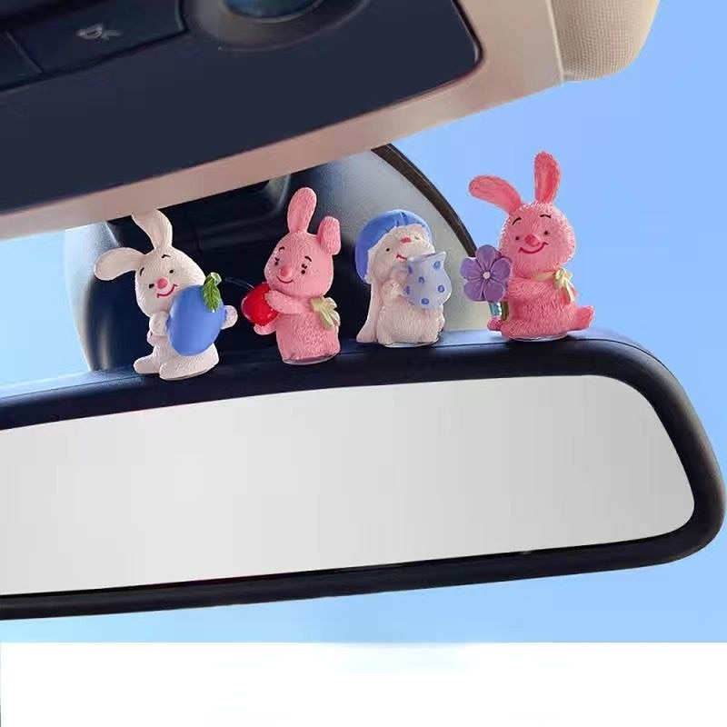 Resin Cartoon Little Cow Car Accessories Interior  Hanging Ornament Rear View Mirror