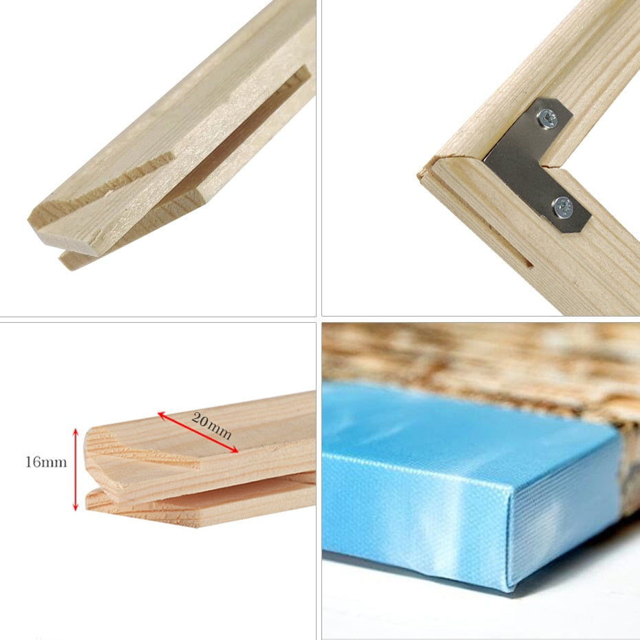 Solid Wood  Frame Kit DIY Stretcher Bars for Canvas Prints - myfunfarm