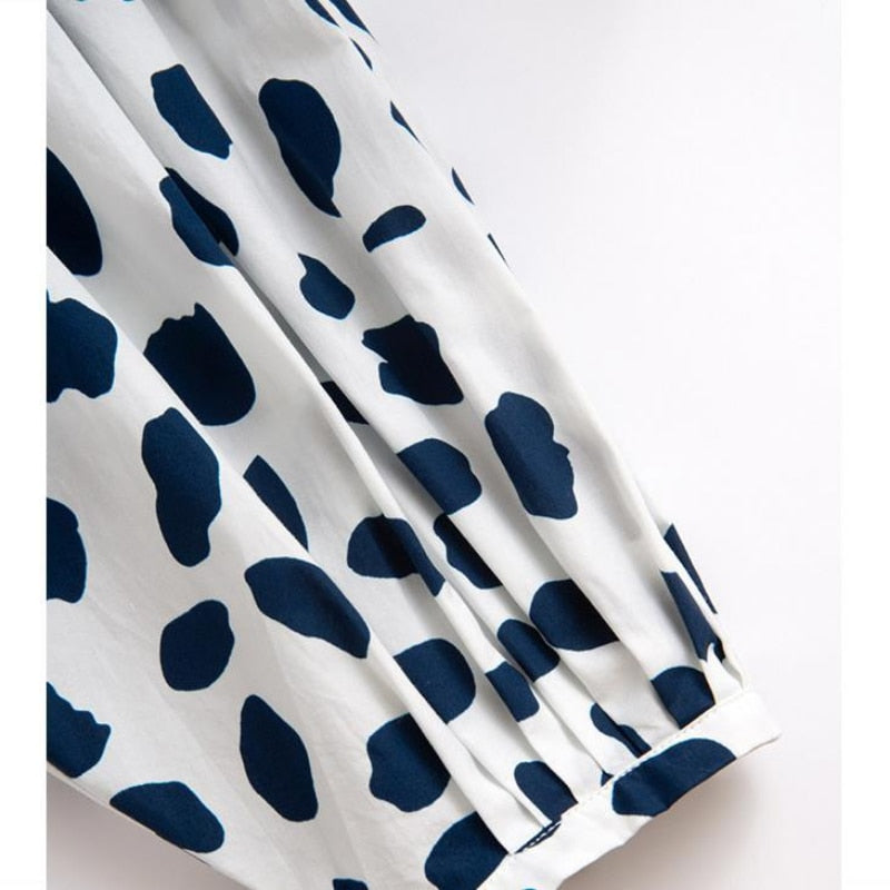 Cow pattern Blouses Sleeve Shirt  for  Women - myfunfarm