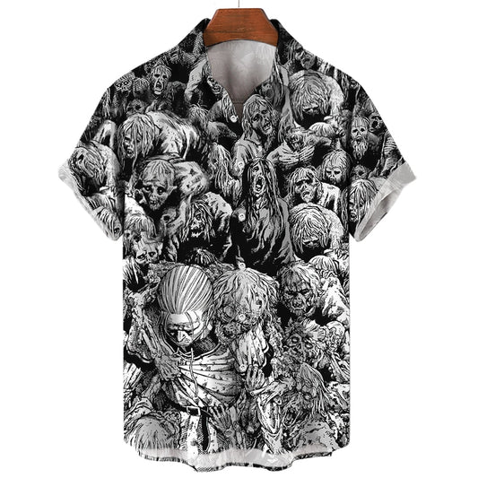 Horror Pattern Hawaiian Shirts Halloween - myfunfarm
