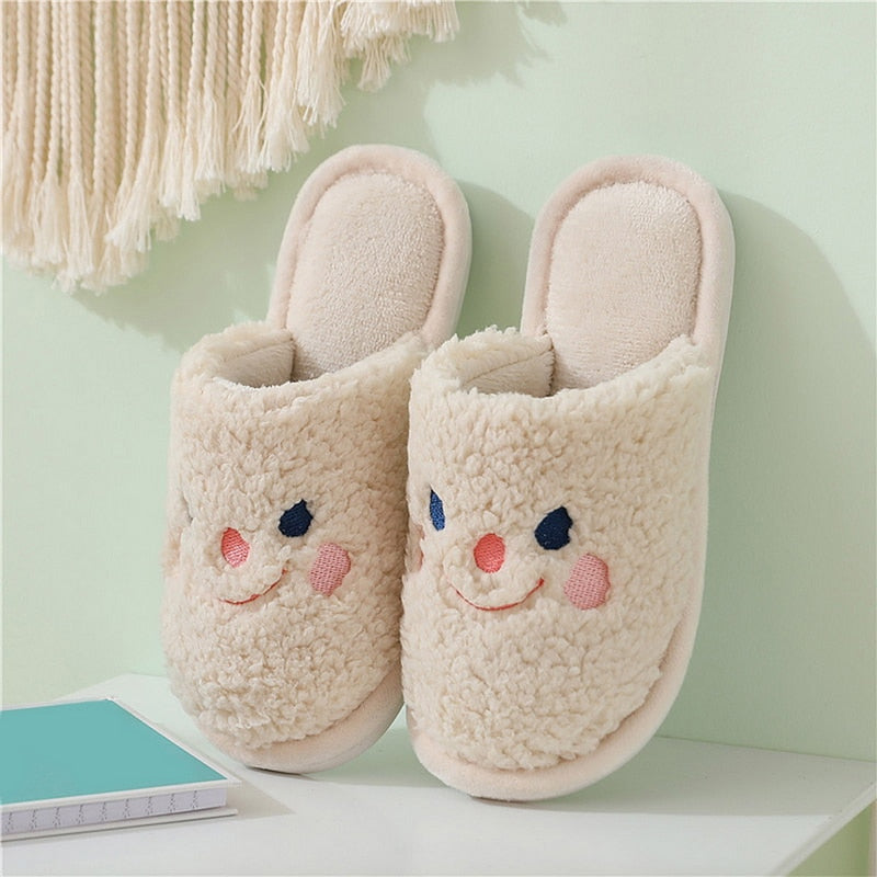 Cute Cow House Slippers Warm Fluffy for Winter