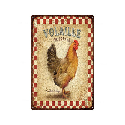 Fresh Eggs Metal Tin Sign Farm Home Wall Decor Happy Chicken Retro - myfunfarm