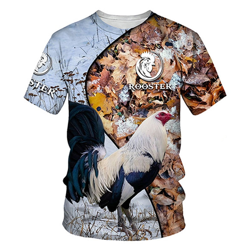 Rooster 3D Print T Shirt Men Street Fashion - myfunfarm