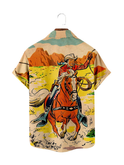 Hawaiian Shirt Cowboy Western America - myfunfarm