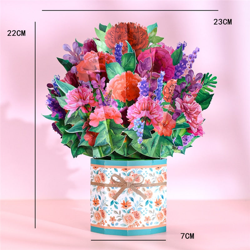 3D Pop Up Mothers Day Cards Gifts Floral Bouquet - myfunfarm
