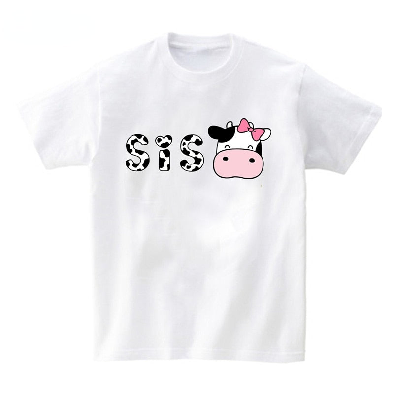 Baby Cow Birthday Party T Shirt Family Outfit Matching Clothes Holiday Look Father Mother Kids Shits 1 Year First Birthday Shirt - myfunfarm