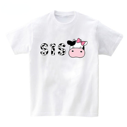 Baby Cow Birthday Party T Shirt Family Outfit Matching Clothes Holiday Look Father Mother Kids Shits 1 Year First Birthday Shirt - myfunfarm