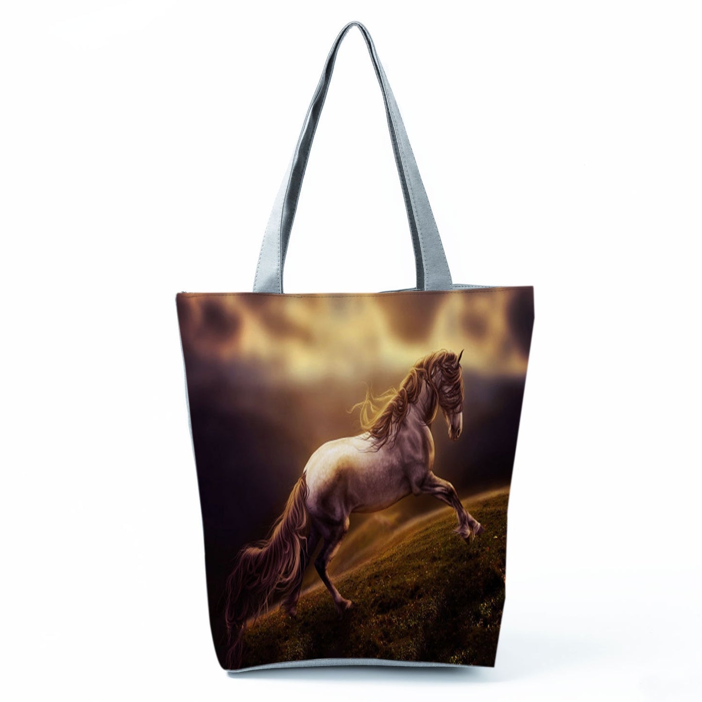 Watercolor Horse Print Shopping Tote bag - myfunfarm