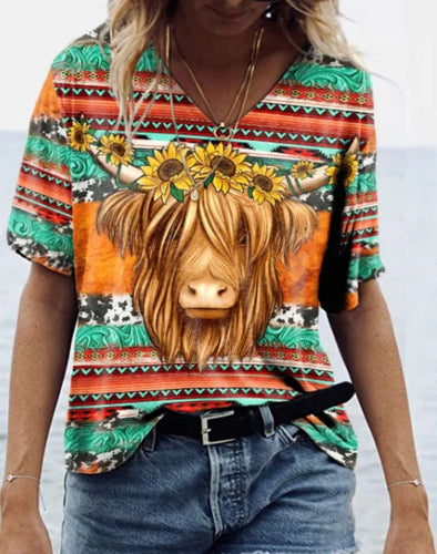 Western Highland Cattle 3D Print T-Shirts  Oversized
