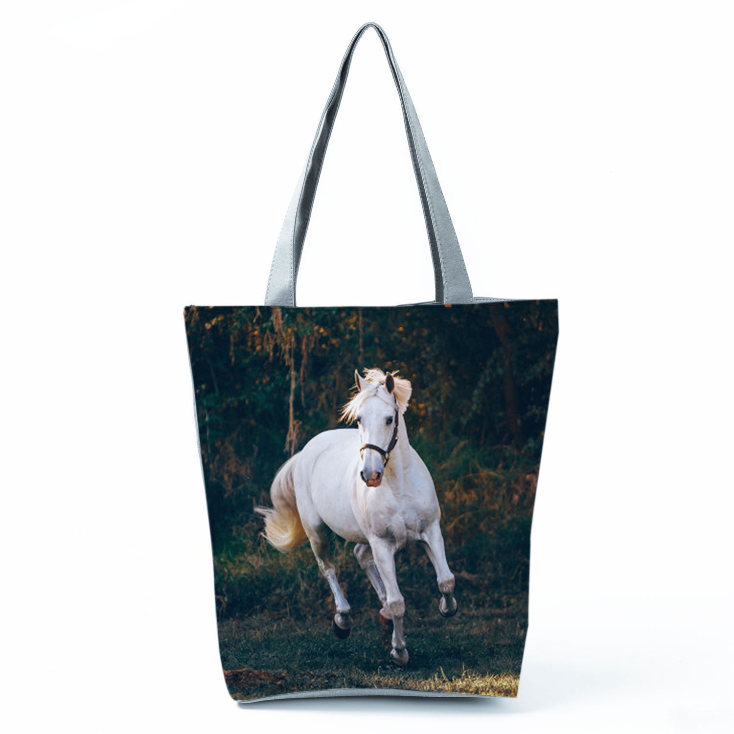 Watercolor Horse Print Shopping Tote bag - myfunfarm