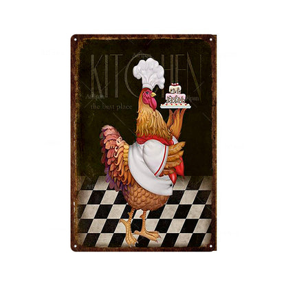 Fresh Eggs Metal Tin Sign Farm Home Wall Decor Happy Chicken Retro - myfunfarm