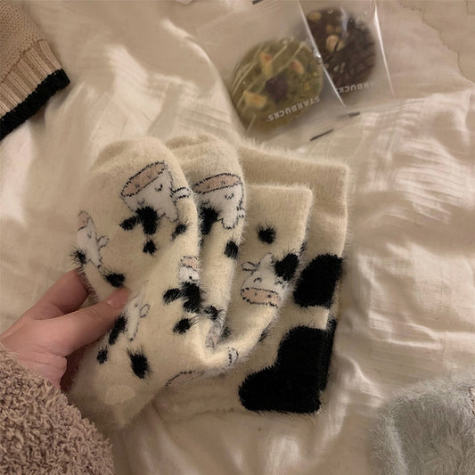 Milk Cow Autumn Socks Soft Warm  for Women - myfunfarm
