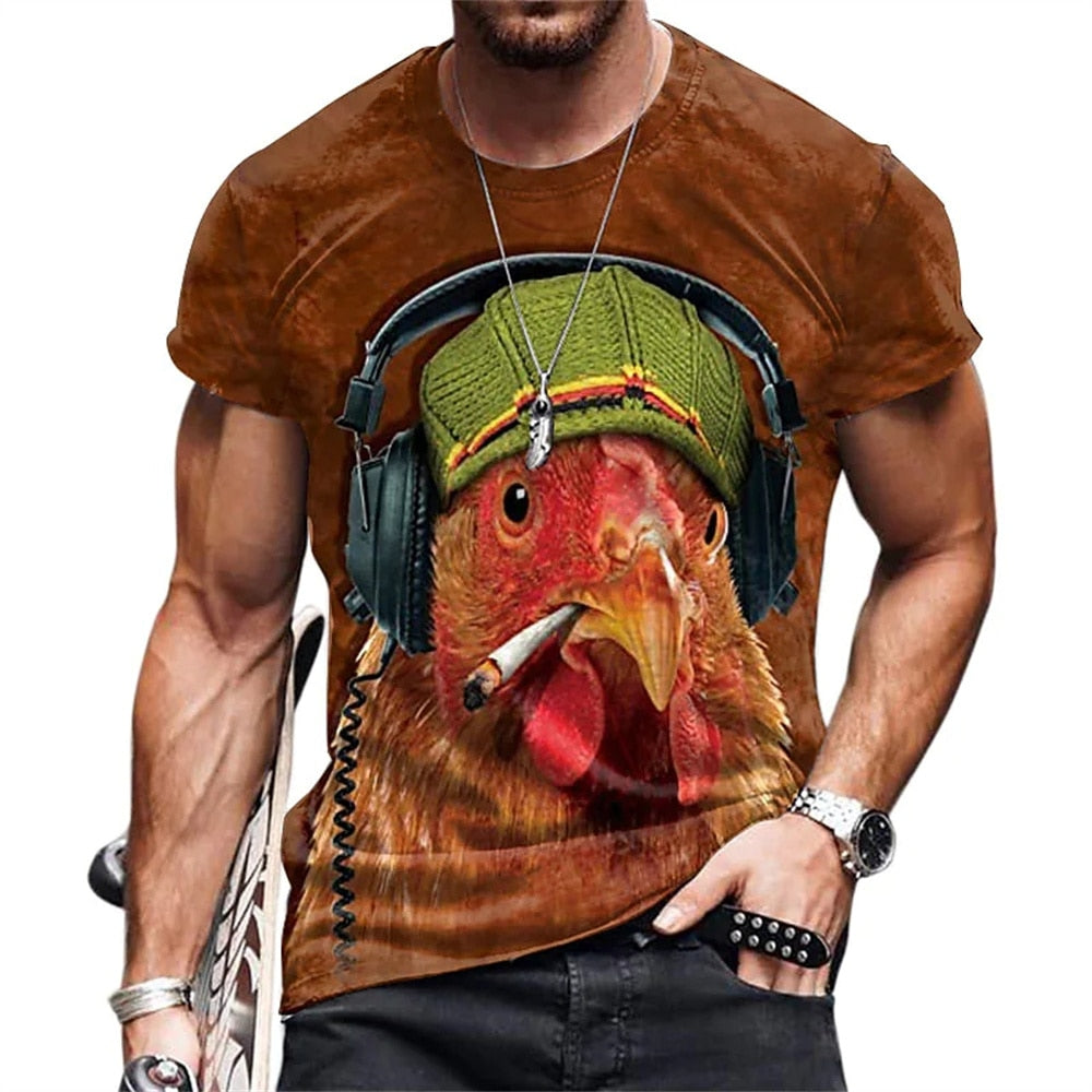 Rooster 3d Print Funny Unisex T-shirt