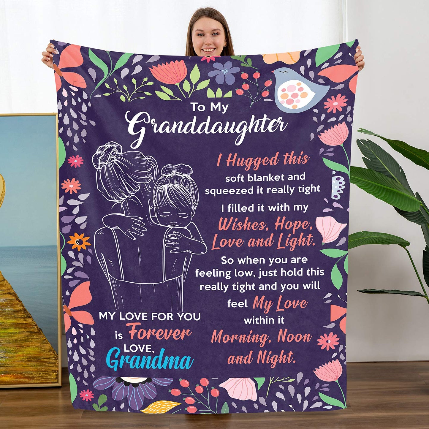 I Love You Mom Throw Blanket Gifts for Mom Birthday Gifts for Women -Mom Gifts From Daughter or Son for Birthday Mothers Day - myfunfarm
