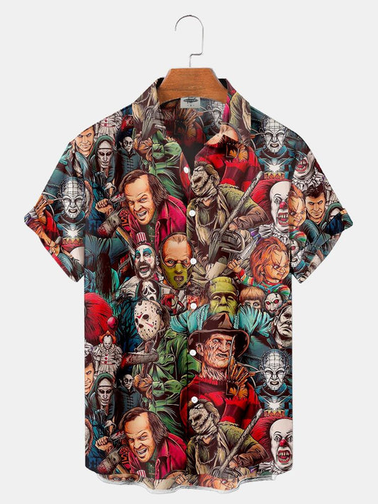 Horror Pattern Hawaiian Shirts Halloween - myfunfarm