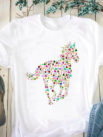 Just a girl who loves horses -Women T Shirt - myfunfarm