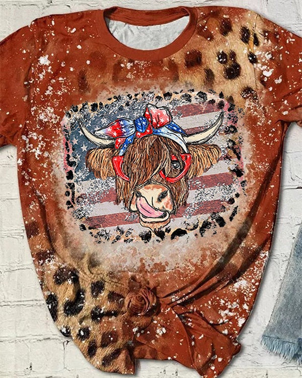 Drying T-Shirt Highland cattle America style - myfunfarm