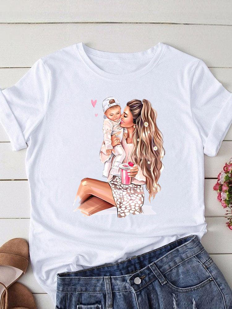 Lovely Mom and kids Print Summer Graphic T-Shirt - myfunfarm