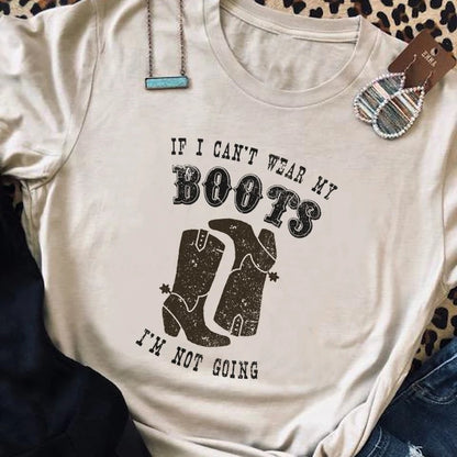 Boot Western T Shirt Cowgirl Cowboy Cute Graphic Hippie - myfunfarm