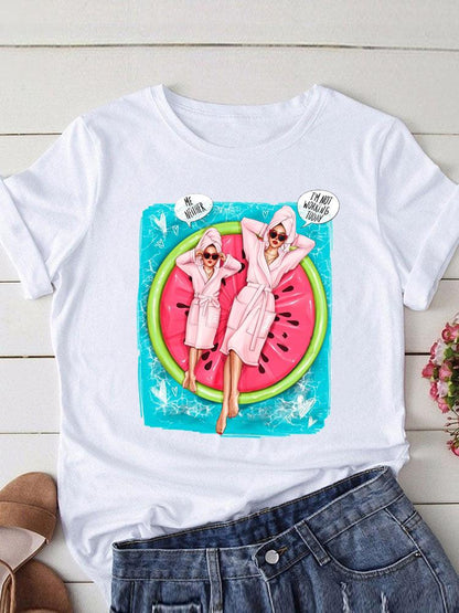 Lovely Mom and kids Print Summer Graphic T-Shirt - myfunfarm