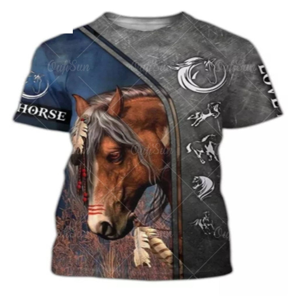 3D Printing Horse Unisex T-Shirt for Horse Lovers - myfunfarm
