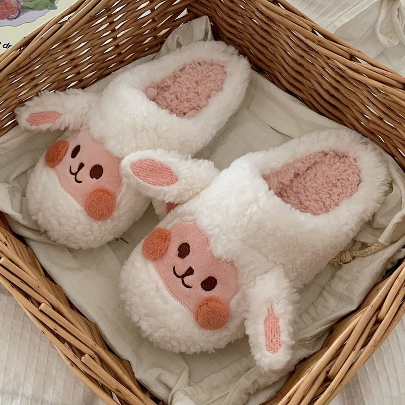 Cute Cow House Slippers Warm Fluffy for Winter - myfunfarm