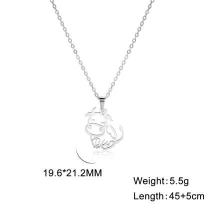 Cute Necklaces  Stainless Steel Pendant  Gift for Cow Lovers - myfunfarm