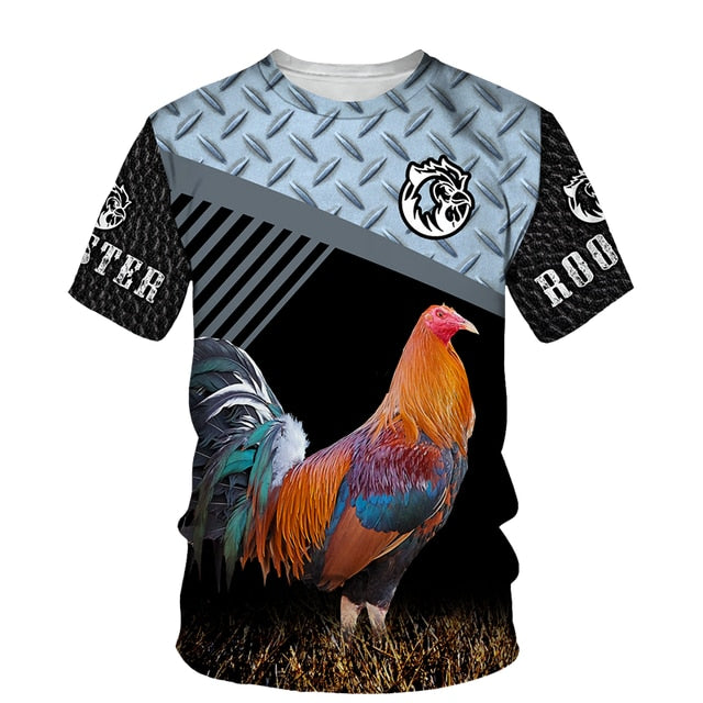 Rooster 3D Print T Shirt Men Street Fashion - myfunfarm