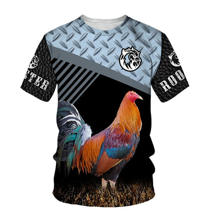Rooster 3D Print T Shirt Men Street Fashion - myfunfarm