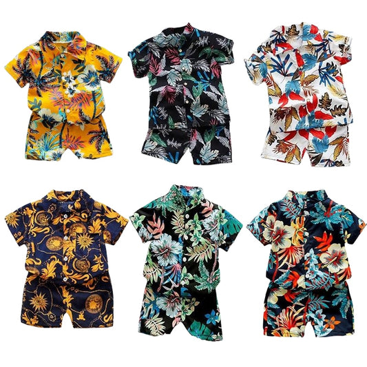 1-6 Year Children Set Hawaiian shirt and Shorts Floral Printed - myfunfarm