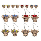 Highland cattle Fluffy Face Wood Laser Cut Earring Charm