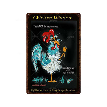 Fresh Eggs Metal Tin Sign Farm Home Wall Decor Happy Chicken Retro - myfunfarm