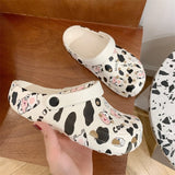 Slip Clogs Slides cute cow pattern