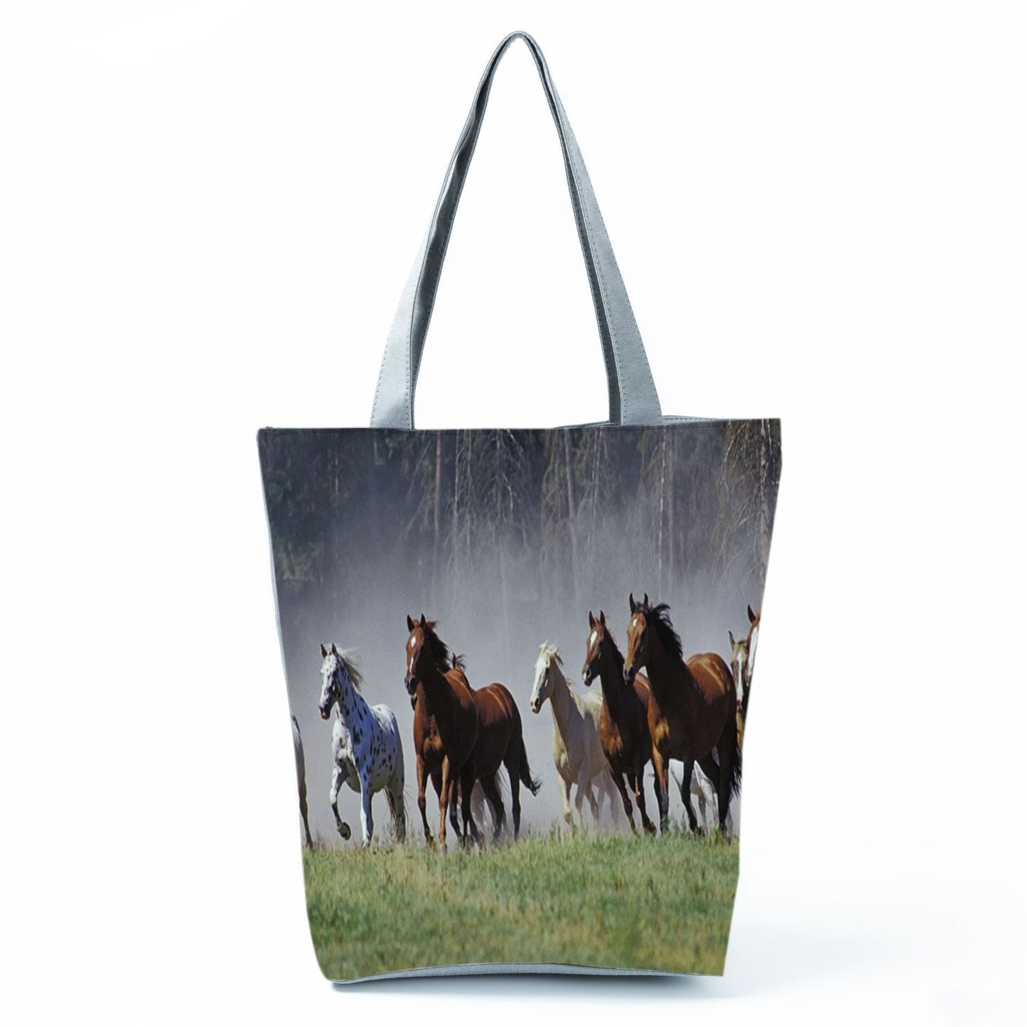 Watercolor Horse Print Shopping Tote bag - myfunfarm