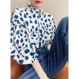 Cow pattern Blouses Sleeve Shirt  for  Women