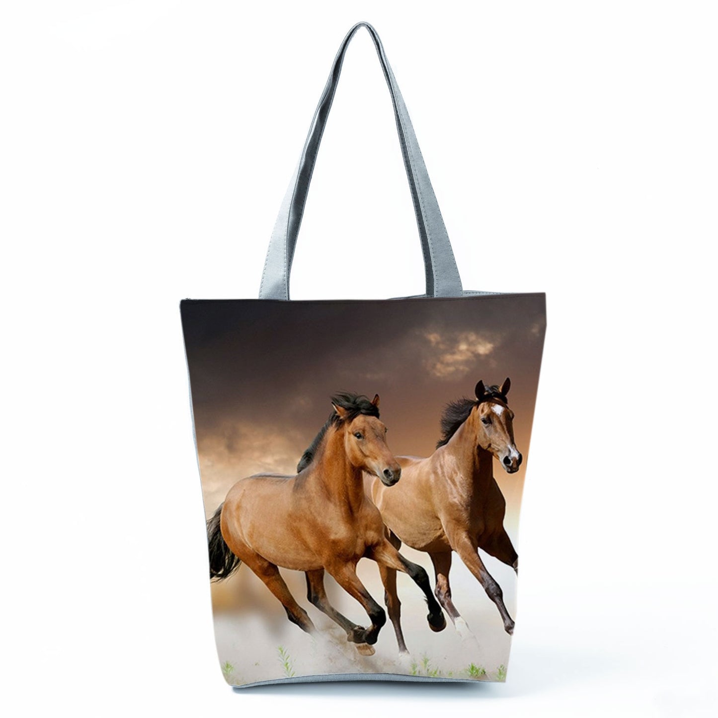 Watercolor Horse Print Shopping Tote bag - myfunfarm